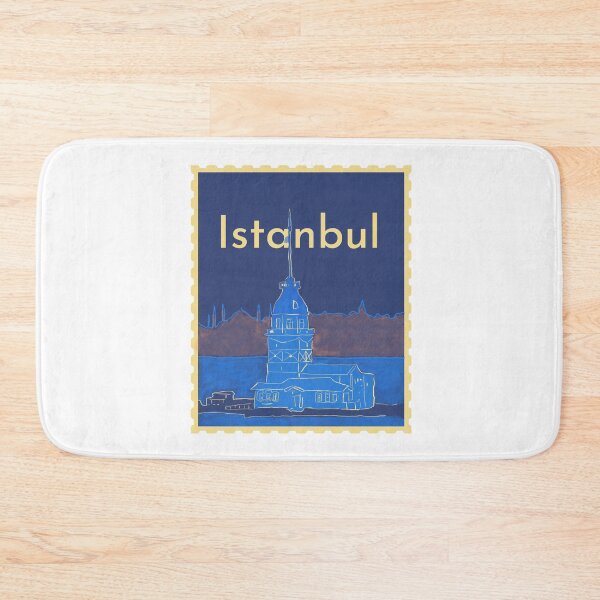 Item preview, Istanbul Postage Stamp Maidens Tower Travel Vintage Illustration designed and sold by Kapsula2023.