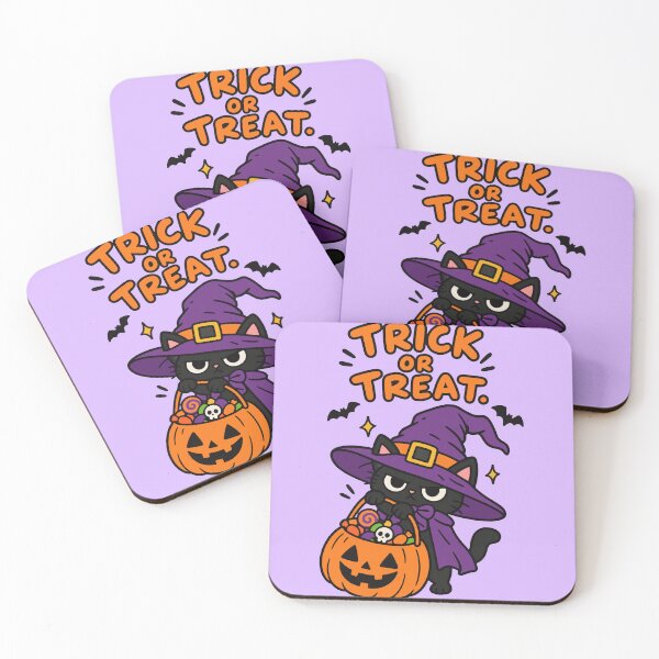 Item preview, Trick or Treat Cat – Black Witch Cat with Halloween Candy designed and sold by MewMade.