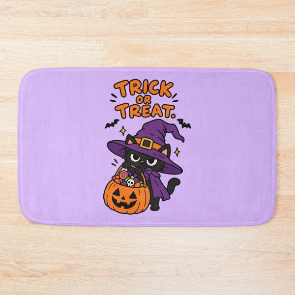 Item preview, Trick or Treat Cat – Black Witch Cat with Halloween Candy designed and sold by MewMade.