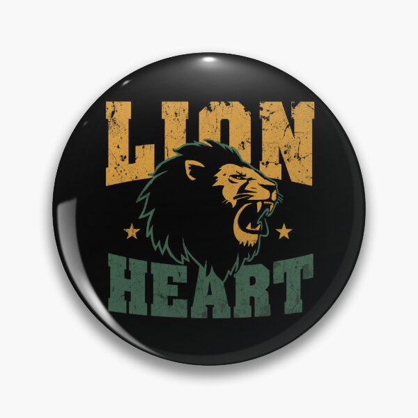 Item preview, Lion Heart Distressed Vintage Roaring lion head Green & Yellow Retro designed and sold by HYPNK.