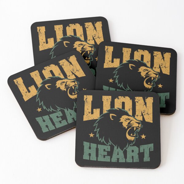 Item preview, Lion Heart Distressed Vintage Roaring lion head Green & Yellow Retro designed and sold by HYPNK.