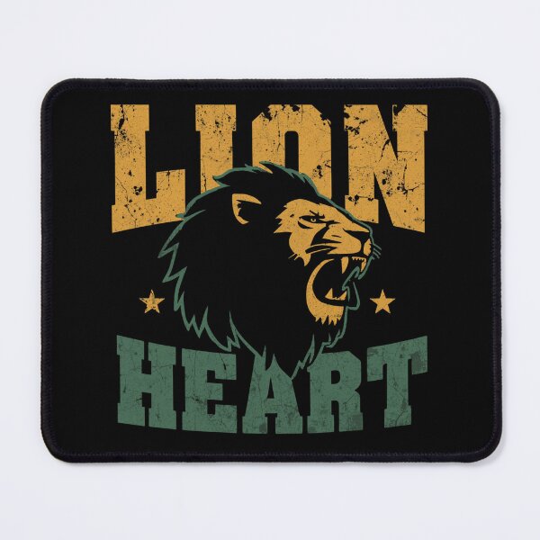 Item preview, Lion Heart Distressed Vintage Roaring lion head Green & Yellow Retro designed and sold by HYPNK.