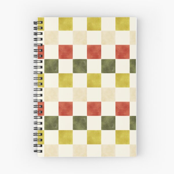 Item preview, Retro Geometric Watercolor Checkerboard in Mustard Yellow, Rust and Olive Green designed and sold by QuestingPixel.