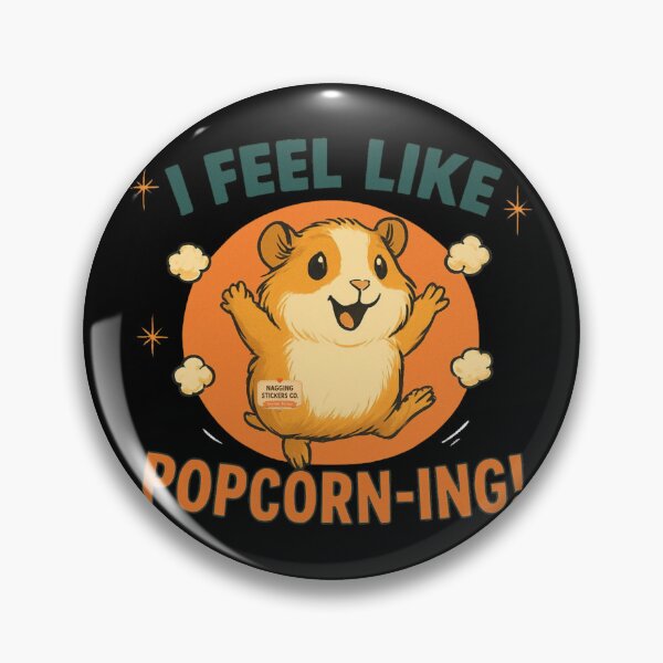 Item preview, NAGGING GUINEA PIGGY BY NAGGING STICKERS CO.. I FEEL LIKE POPCORN-ING COLLECTION | BLACK Edition | No.02 designed and sold by LaMaisonOfMY.
