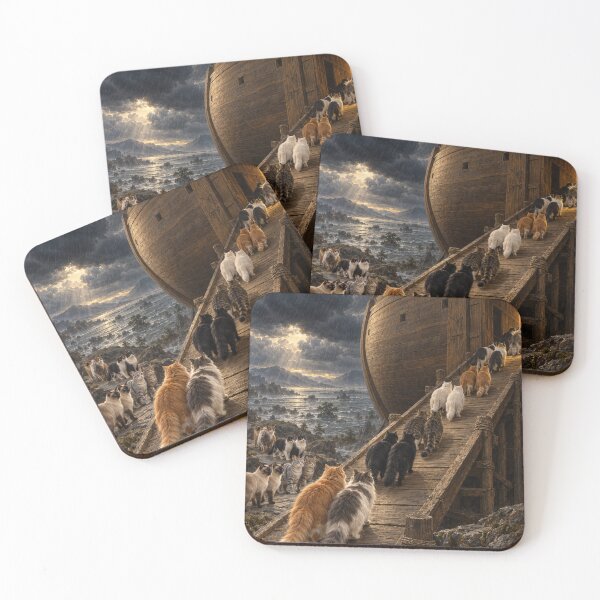 Item preview, Cats Boarding the Stormbound Ark designed and sold by Ocelot-T.