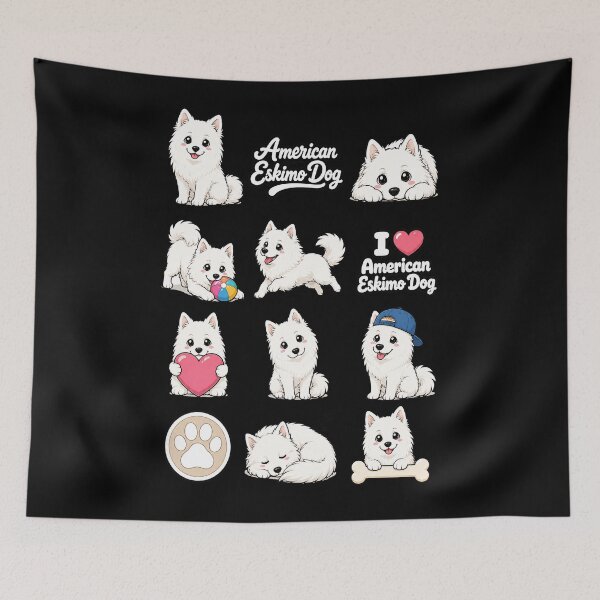 Item preview, Cute American Eskimo stickers and apparel design designed and sold by rafaeltto.