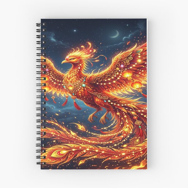 Item preview, Majestic Chinese Phoenix Soaring Through Flaming Sparks designed and sold by Solomon-Ent-144.