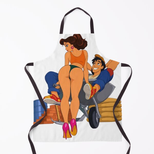 Item preview, Construction Cartoon Pin Up – Glamorous Girl & Charming Worker designed and sold by  Hollow Moon Studios..