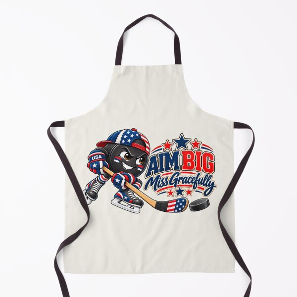 Item preview, Aim Big Miss Gracefully – Funny Patriotic Hockey designed and sold by HO•Designs.