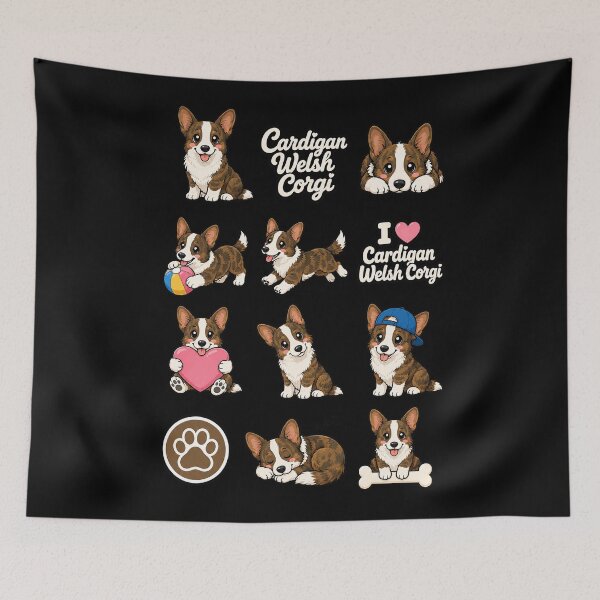 Item preview, Cute Cardigan Welsh Corgi stickers and apparel design designed and sold by rafaeltto.