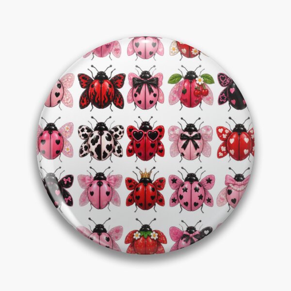 Item preview, Pink Ladybug Collection Cute Aesthetic Sticker Sheet designed and sold by Theselinara.