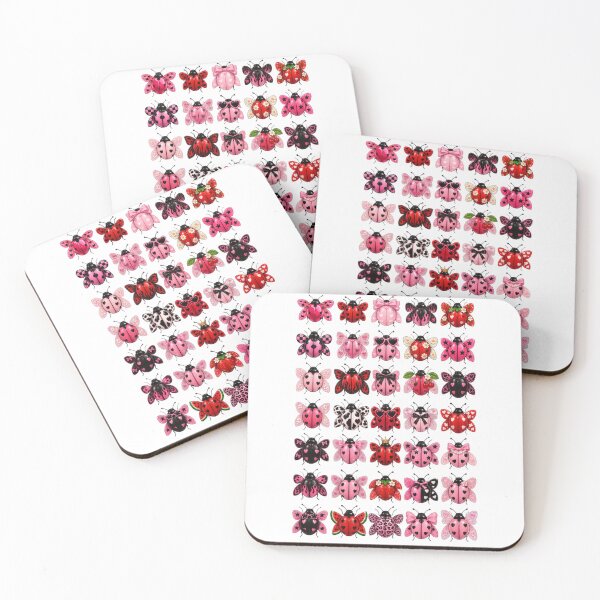 Item preview, Pink Ladybug Collection Cute Aesthetic Sticker Sheet designed and sold by Theselinara.