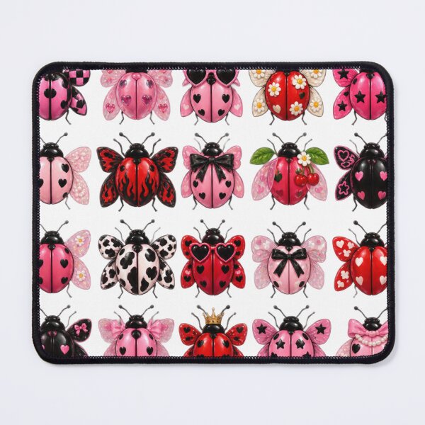 Item preview, Pink Ladybug Collection Cute Aesthetic Sticker Sheet designed and sold by Theselinara.