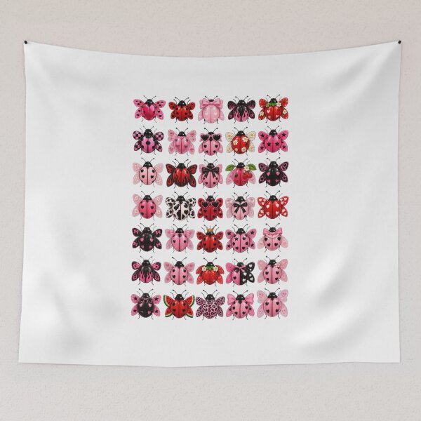 Item preview, Pink Ladybug Collection Cute Aesthetic Sticker Sheet designed and sold by Theselinara.