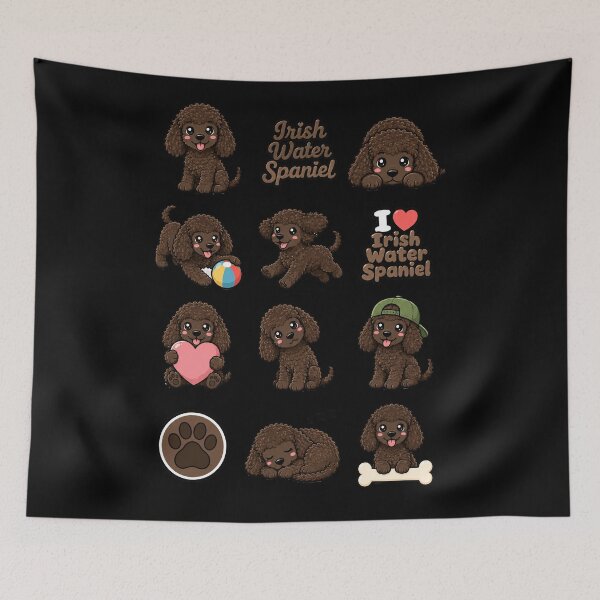 Item preview, Cute Irish Water Spaniel stickers and apparel design designed and sold by rafaeltto.