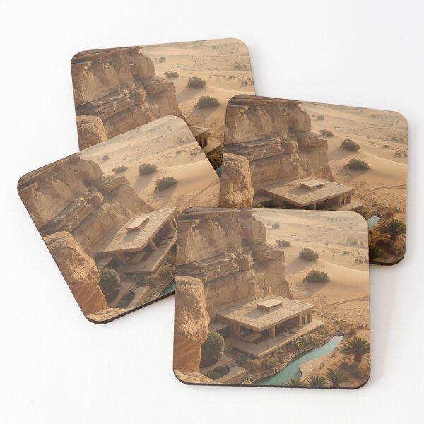 Item preview, The Golden Sanctuary | Luxury Desert Oasis Wall Art designed and sold by VeloraNature.