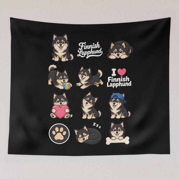 Item preview, Cute Finnish Lapphund stickers and apparel design designed and sold by rafaeltto.