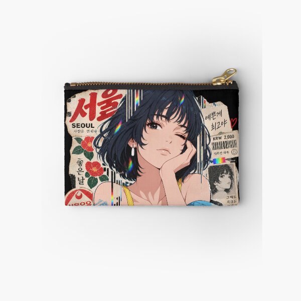 Item preview, Retro Seoul Aesthetic Anime Girl Collage - K-Culture Vibe designed and sold by SeoulVibeStudio.