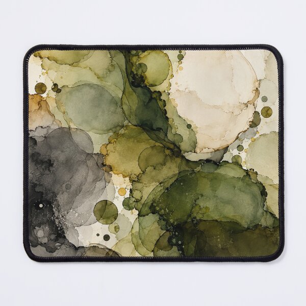 Item preview, Olive Moss & Charcoal Alcohol Ink Abstract designed and sold by newnomads-art.