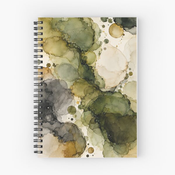 Item preview, Olive Moss & Charcoal Alcohol Ink Abstract designed and sold by newnomads-art.
