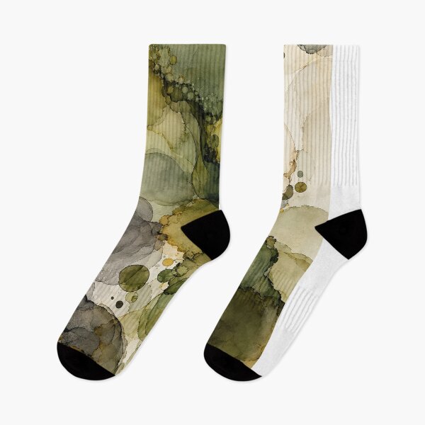 Item preview, Olive Moss & Charcoal Alcohol Ink Abstract designed and sold by newnomads-art.