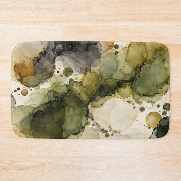 Item preview, Olive Moss & Charcoal Alcohol Ink Abstract designed and sold by newnomads-art.