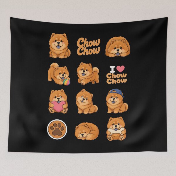 Item preview, Cute Chow Chow stickers and apparel design designed and sold by rafaeltto.