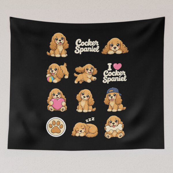 Item preview, Cute Cocker Spaniel stickers and apparel design designed and sold by rafaeltto.