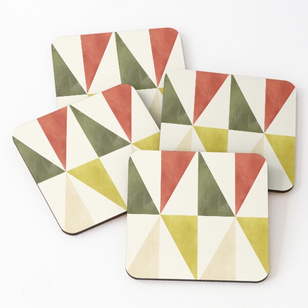 Item preview, Retro Geometric Watercolor Diamonds in Mustard Yellow, Rust and Olive Green designed and sold by QuestingPixel.