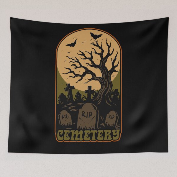 Item preview, Vintage Halloween Cemetery Design designed and sold by phsycartwork.