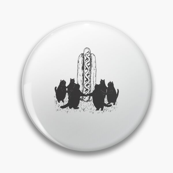 Item preview, Black Cats Dancing Around Hot Dog designed and sold by cerima.