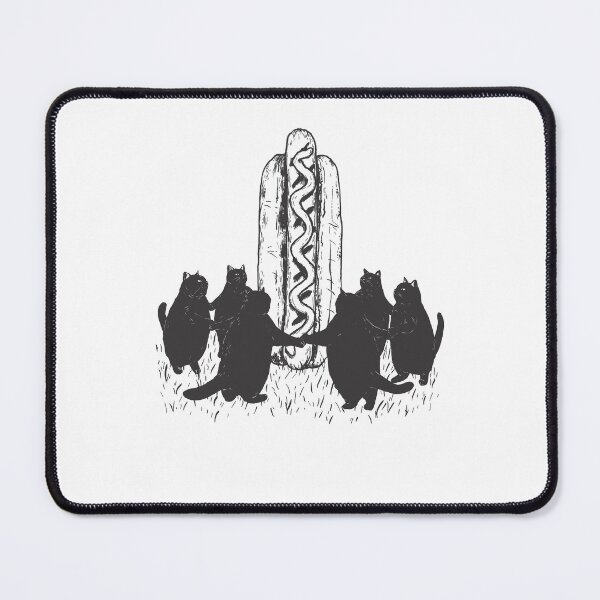Item preview, Black Cats Dancing Around Hot Dog designed and sold by cerima.