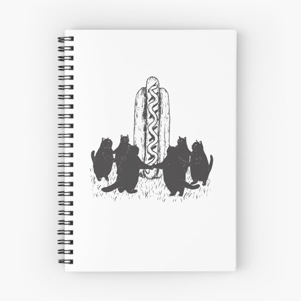 Item preview, Black Cats Dancing Around Hot Dog designed and sold by cerima.