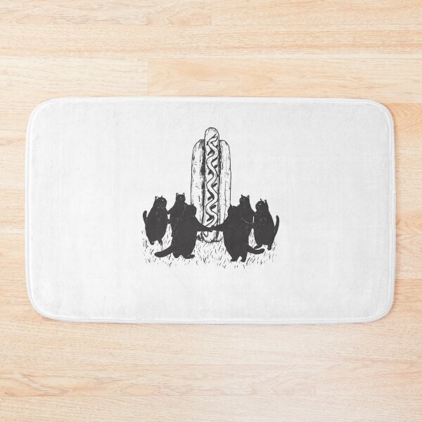 Item preview, Black Cats Dancing Around Hot Dog designed and sold by cerima.