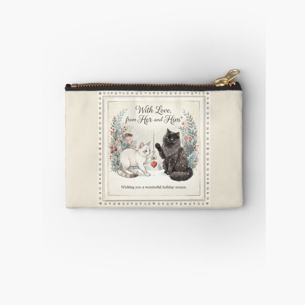 Item preview, With Love from Her and Him - Cute Christmas Cats Playing with Ornament designed and sold by PetalsPaws.