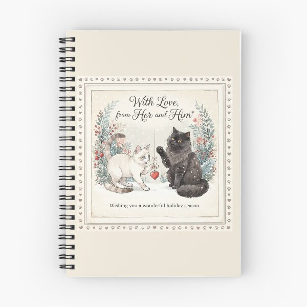 Item preview, With Love from Her and Him - Cute Christmas Cats Playing with Ornament designed and sold by PetalsPaws.