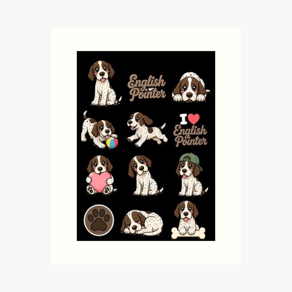 Item preview, Cute English Pointer stickers and apparel design designed and sold by rafaeltto.