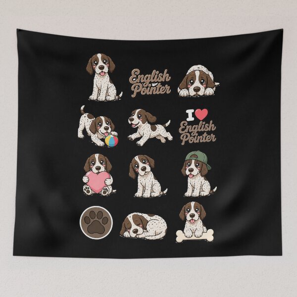 Item preview, Cute English Pointer stickers and apparel design designed and sold by rafaeltto.