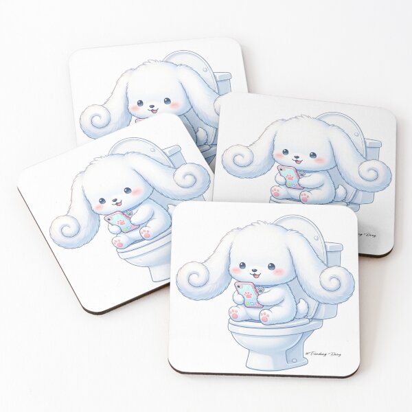 Item preview, Cute Fluffy Puppy on Phone Toilet designed and sold by TrendingDesigns20xx.