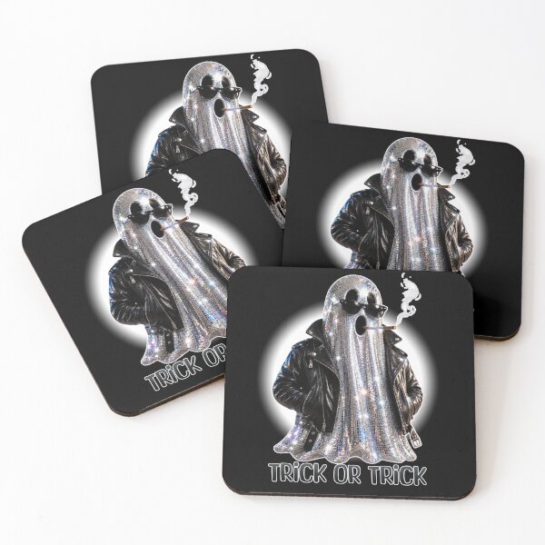 Item preview, Disco Ball Ghost in Leather Jacket - Trick or Trick Halloween designed and sold by Silly Goose Party.