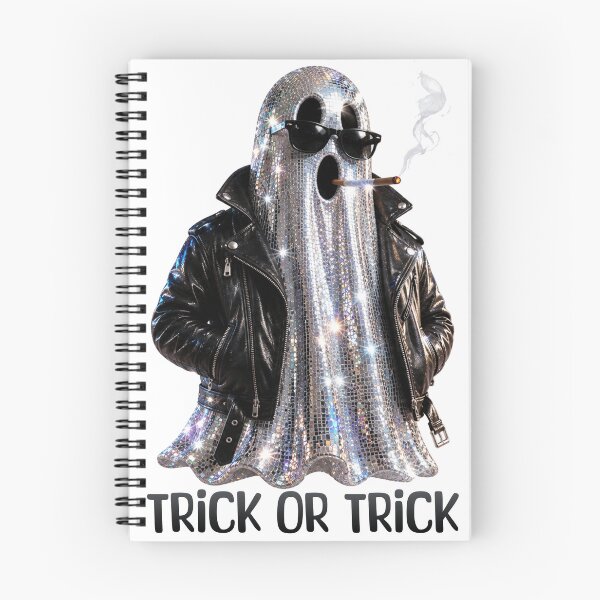 Item preview, Disco Ball Ghost in Leather Jacket - Trick or Trick Halloween designed and sold by Silly Goose Party.