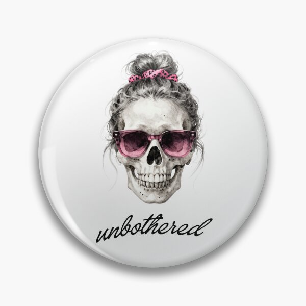 Item preview, Unbothered Messy Bun Skull with Sunnies designed and sold by threadsjam.