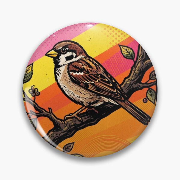 Item preview, Stylized Sparrow – Whimsical Retro Bird Illustration designed and sold by Dogandesighn.