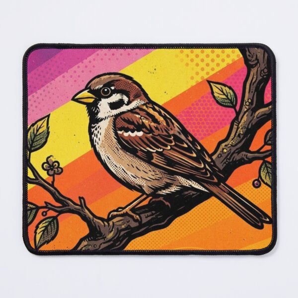 Item preview, Stylized Sparrow – Whimsical Retro Bird Illustration designed and sold by Dogandesighn.