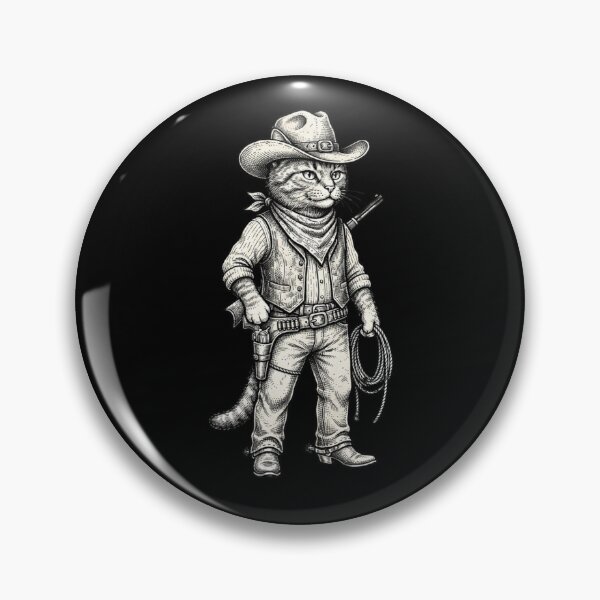 Item preview, Vintage Western Cowboy Cat with Lasso and Hat designed and sold by SOUFIANE1991.