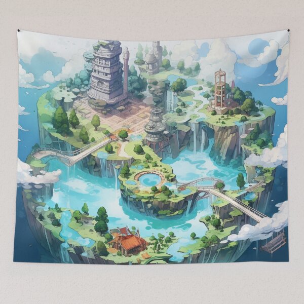 Item preview, Floating Islands Anime Fantasy World designed and sold by bella-rosa87.