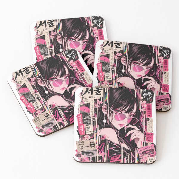 Item preview, Seoul Vibe Cyberpunk K-Pop Aesthetic Girl Collage designed and sold by SeoulVibeStudio.