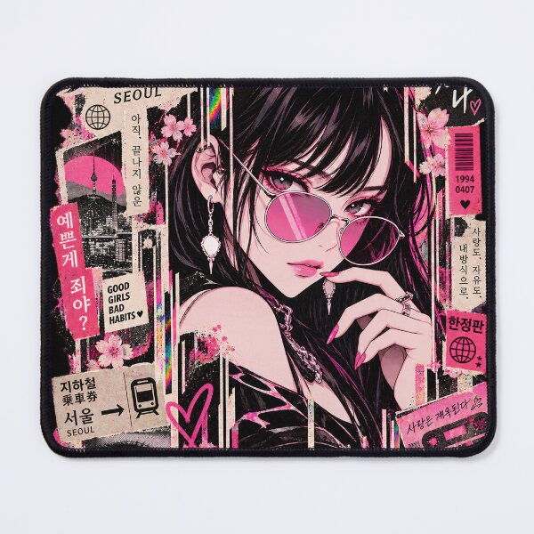 Item preview, Seoul Vibe Cyberpunk K-Pop Aesthetic Girl Collage designed and sold by SeoulVibeStudio.