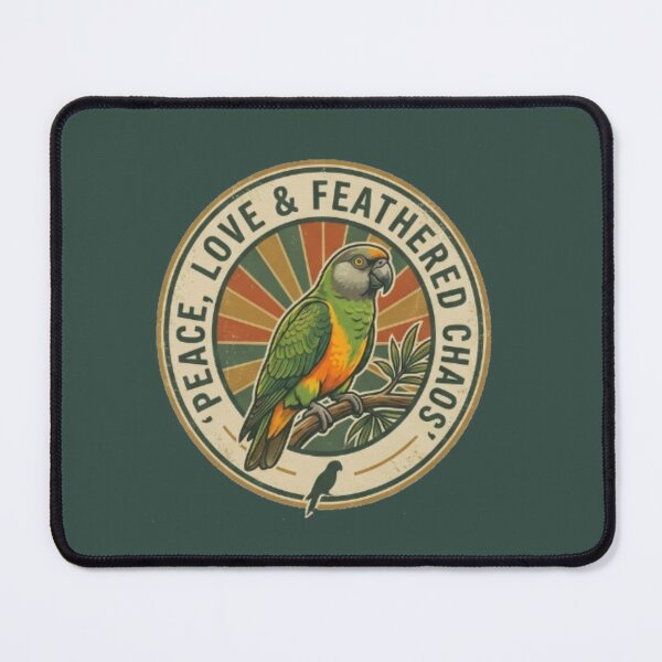 Item preview, Senegal Parrot Peace Love and Feathered Chaos designed and sold by PunchDrop.