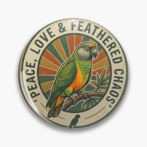 Item preview, Senegal Parrot Peace Love and Feathered Chaos designed and sold by PunchDrop.